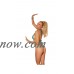 Elegant Moments EM-8958 Mesh monokini with matching bra top Neon Orange / O/S   